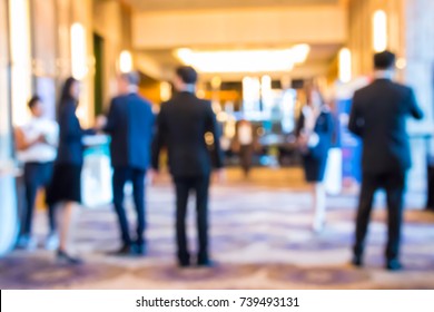 Abstract Blur Group Of People In Business Meeting, Professional Corporate Event