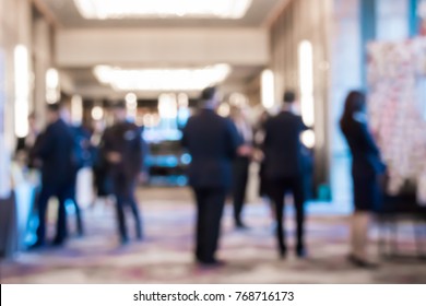 Abstract Blur Group Of People In Business Meeting, Professional Corporate Event