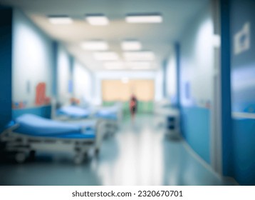 Abstract blur hospital clinic medical interior background - Shutterstock ID 2320670701