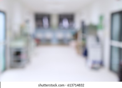 Abstract Blur Hospital Room Interior For Background,vintage Color 