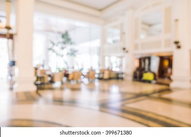 Abstract Blur Hotel Lobby Interior For Background