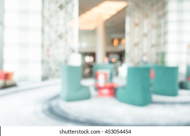 Abstract Blur Hotel Lobby Interior For Background