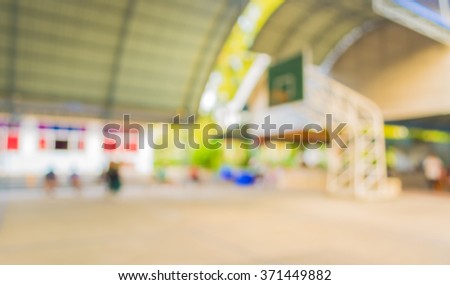 Abstract  blur image of basketball court on day time for background usage.