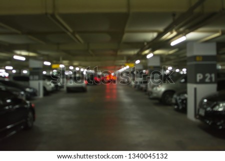abstract blur image of car parking background