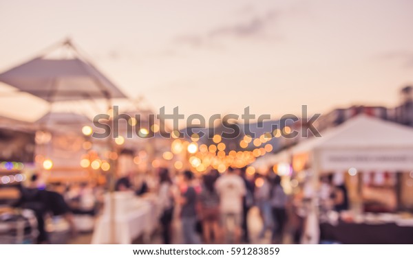 Abstract Blur Image Food Stall Day Stock Photo (Edit Now) 591283859