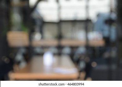 Abstract Blur Image Of Outdoor Restaurant Background