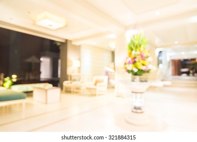 Abstract Blur Interior Hotel Lobby Background