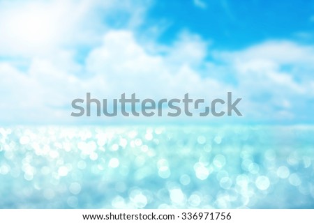 abstract blur light on  sea and ocean background for summer season