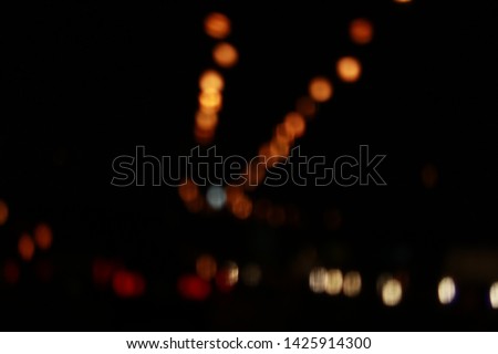Abstract Blur of lighting on the road