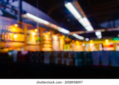 An Abstract Blur Of A Liquor Store In A Night Market During The Coronavirus Outbreak Background