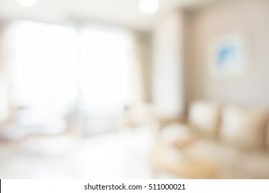Abstract Blur Living Room Area Interior For Background