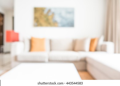 Abstract Blur Living Room Interior For Background