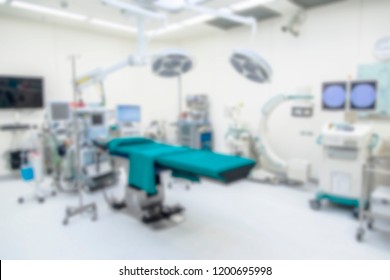 Abstract blur of modern operating room at hospital for background.
