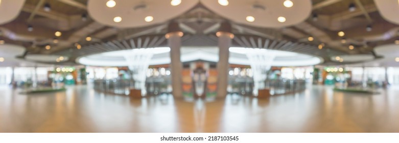 Abstract Blur Modern Shopping Mall Interior Background