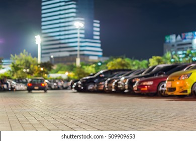 Abstract Blur Outdoor Car Parking At Night