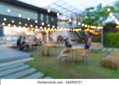 abstract blur outdoor restaurant for background