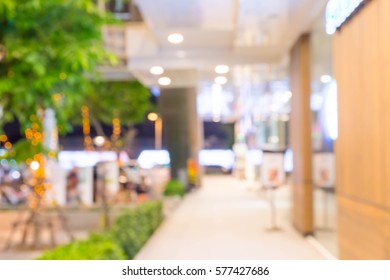 Abstract Blur Outdoor In Shopping Mall For Background