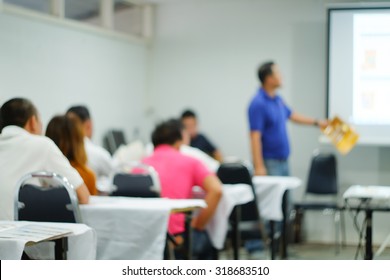 abstract blur people in classroom education concept / Blur people in meeting room / Thai people - Shutterstock ID 318683510