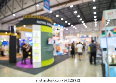 Abstract Blur People In Exhibition Hall Event Trade Show Background