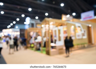 Abstract Blur People In Home Expo Event Background