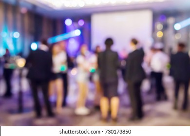 Abstract Blur People In Night Club Or Entertainment Bar And Restaurant, Party Lifestyle Concept