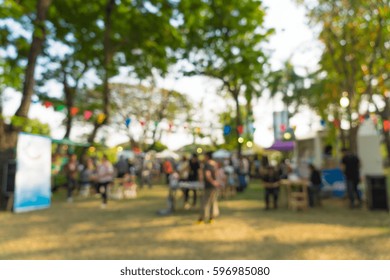 Abstract Blur People In Park Event For Background