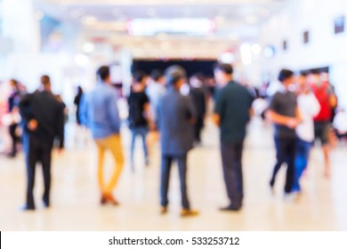 Abstract Blur People In Party Or Press Conference Event, Business And Entertainment Concept