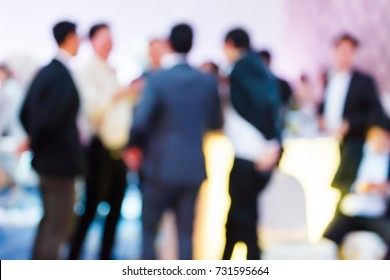 Abstract Blur People In Press Conference Event, Business Concept, Professional Corporate Party