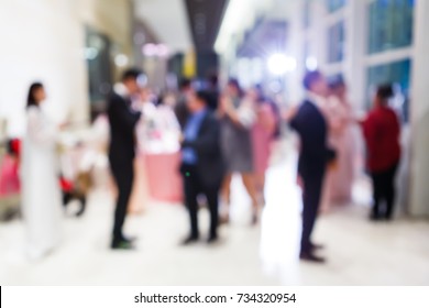 Abstract Blur People In Press Conference Event, Business Concept, Professional Corporate Party