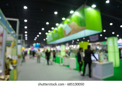 Abstract blur people in trade show expo background