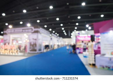 Abstract Blur People In Trade Show Expo Background