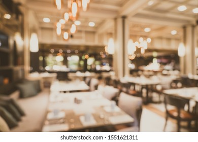 Abstract Blur Restaurant And Coffee Shop Cafe Interior For Background