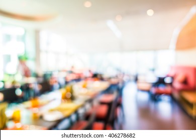 Abstract Blur Restaurant Interior For Background