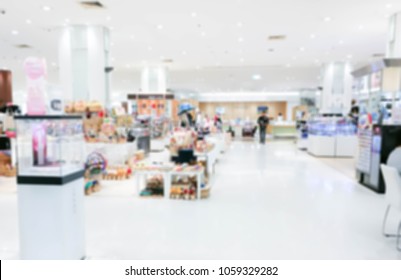 Abstract Blur Shopping Center And Retail Store Interior For Background. Bokeh.