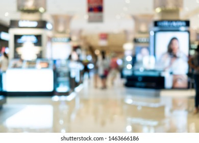 Abstract Blur Shopping Mall Of Department Store, Defocused Blur Background.