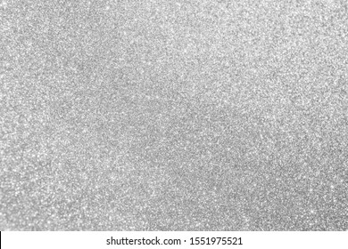 Abstract Blur Silver Glitter Sparkle Defocused Bokeh Light Background