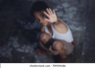 Abstract Blur Stop Abusing Children Violence And Abused Concept.