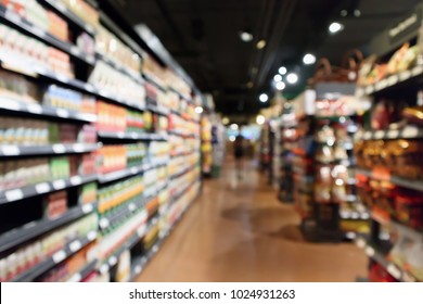 Abstract Blur Supermarket Aisle Background