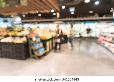 Abstract Blur In Supermarket For Background