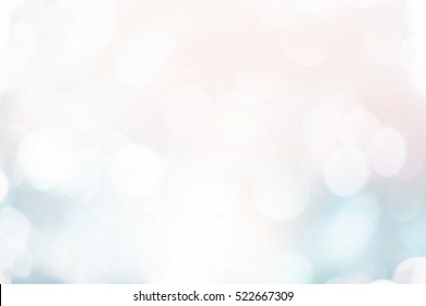 Abstract Blur White Bokeh Light Nature Winter Scene Background Concept For Happy New Year 2018 Concept Christian Easter Holiday, Defocus In Soft Pastel Color, Dream Image, Fresh Clean Sky Beach.