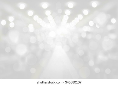 Abstract Blur White Bokeh In White Room For Background