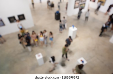 Abstract Blurred Art Exhibition Background Top View.