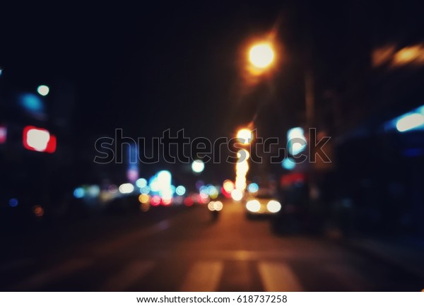 abstract blurred background of colorful city night\
street light