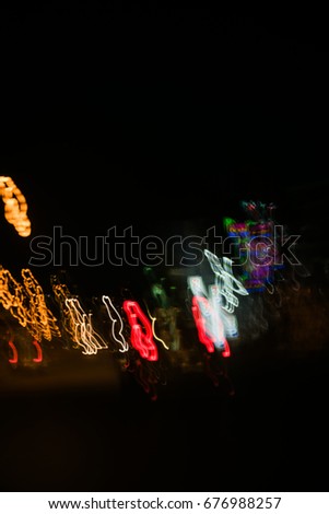Abstract blurred background. Colorful of light in the night.
