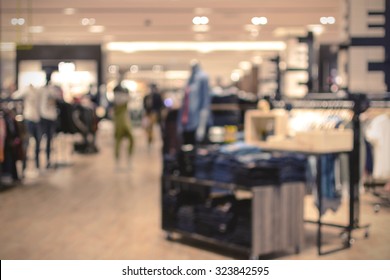 abstract blurred background of Department store in Shopping Mall, Vintage tone
