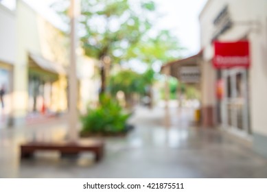 Abstract blurred background outdoor shopping mall