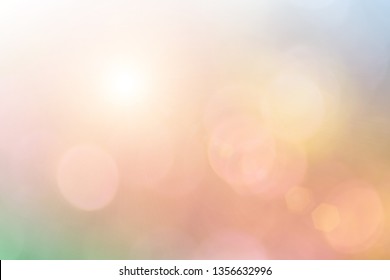 Abstract blurred beautiful glitter glowing pastel color focus soft blur sweet gradient background and double exposure bokeh light concept for wedding card design presentation copy space 