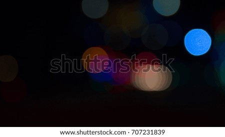 Abstract blurred bokeh in city night colorful beautiful  with copy space