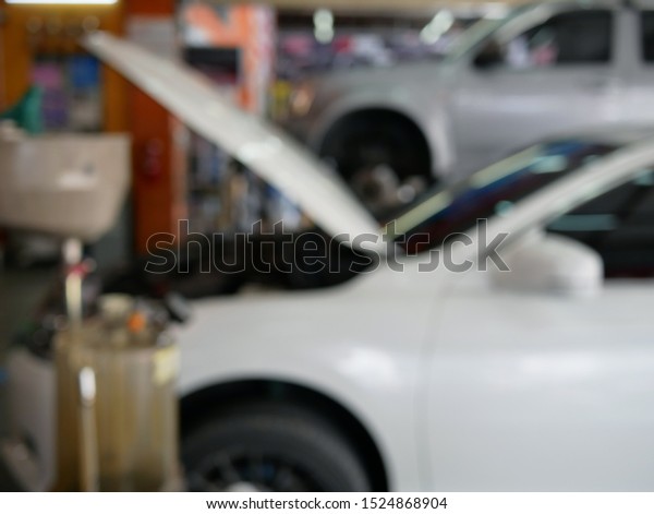 abstract blurred of car\
service station.