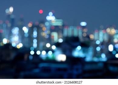 Abstract blurred cityscape of Krung Thep Maha Nakhon (Bangkok), Thailand on night scene background  - Shutterstock ID 2126608127